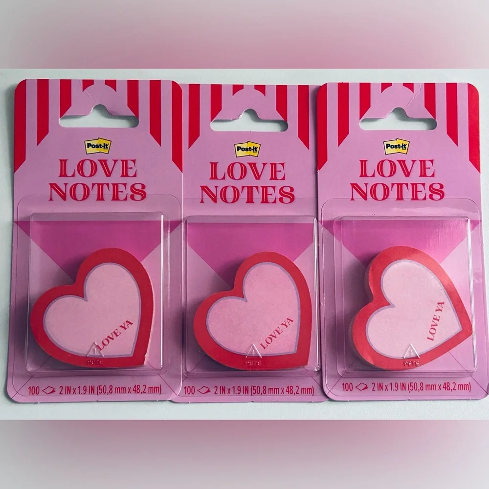 NEW!! Post-it Heart Shaped Love Notes Collection (Includes 3 Packs) NWT